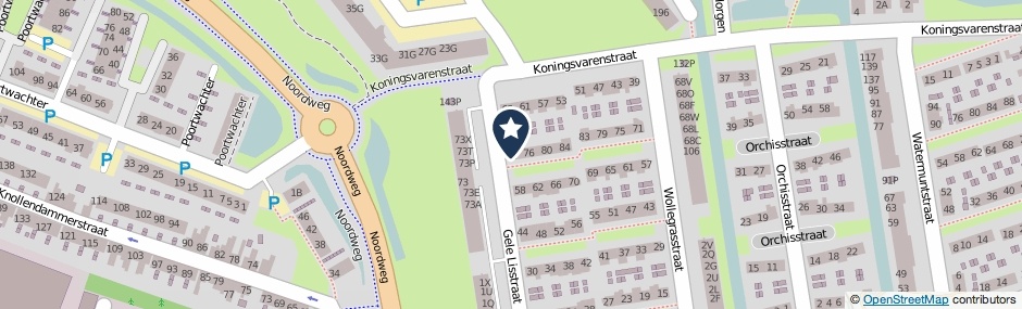 Kaartweergave Gele Lisstraat 72 in Wormer