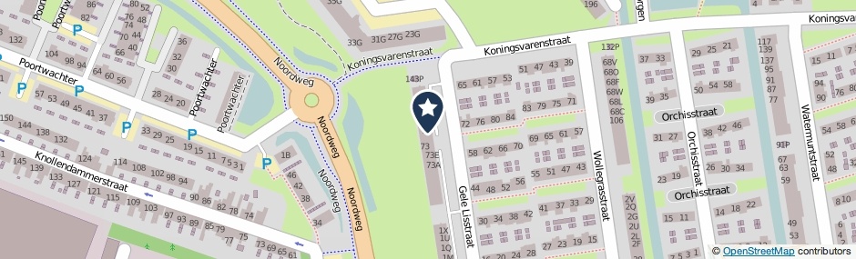 Kaartweergave Gele Lisstraat 73-P in Wormer