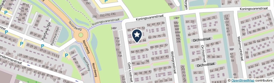 Kaartweergave Gele Lisstraat 78 in Wormer