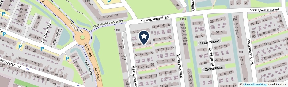 Kaartweergave Gele Lisstraat 80 in Wormer