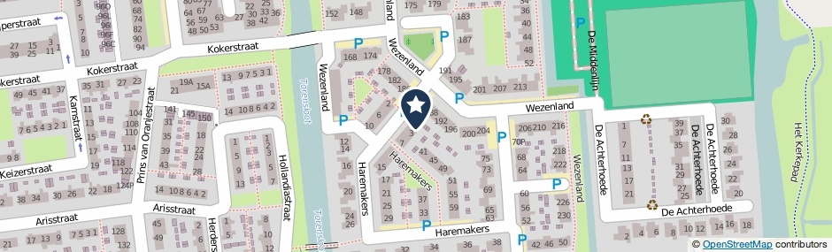 Kaartweergave Haremakers 1 in Wormer