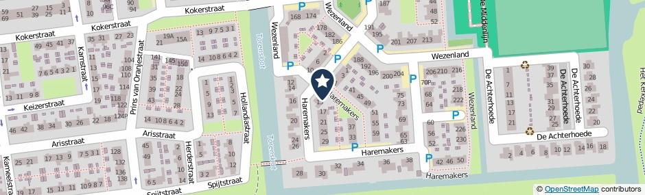 Kaartweergave Haremakers 13 in Wormer