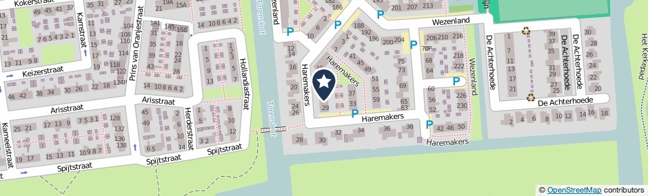 Kaartweergave Haremakers 25 in Wormer