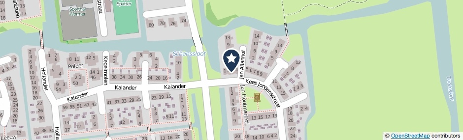 Kaartweergave Kees Jongensstraat 3 in Wormer