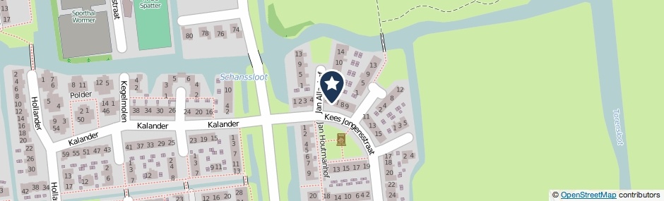 Kaartweergave Kees Jongensstraat 6 in Wormer