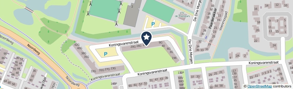 Kaartweergave Koningsvarenstraat 11-G in Wormer