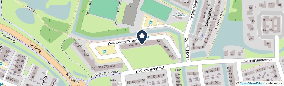 Kaartweergave Koningsvarenstraat 13-G in Wormer