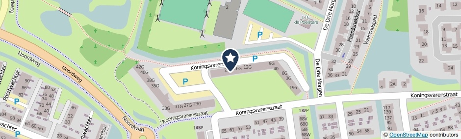 Kaartweergave Koningsvarenstraat 19-G in Wormer