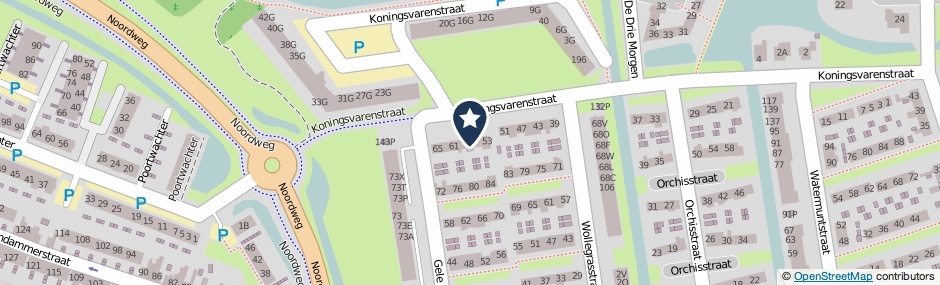 Kaartweergave Koningsvarenstraat 57 in Wormer