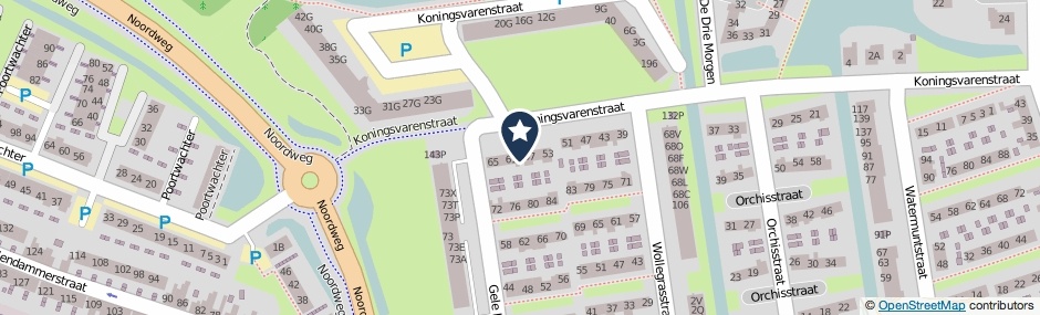 Kaartweergave Koningsvarenstraat 59 in Wormer