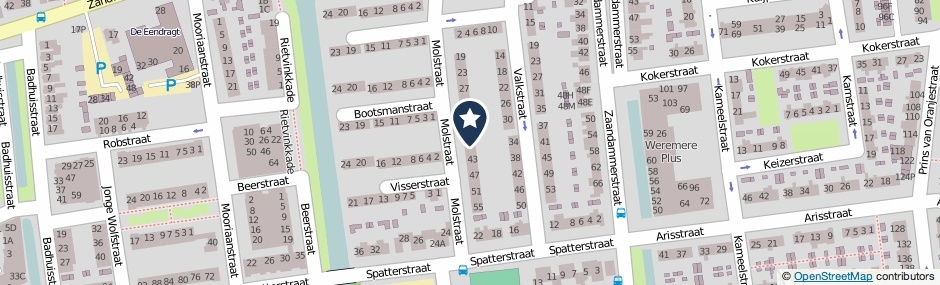 Kaartweergave Molstraat 39 in Wormer
