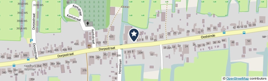 Kaartweergave Oosteinde 3 in Wormer
