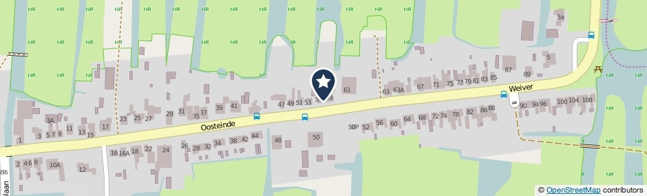 Kaartweergave Oosteinde 57 in Wormer