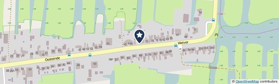 Kaartweergave Oosteinde 67 in Wormer
