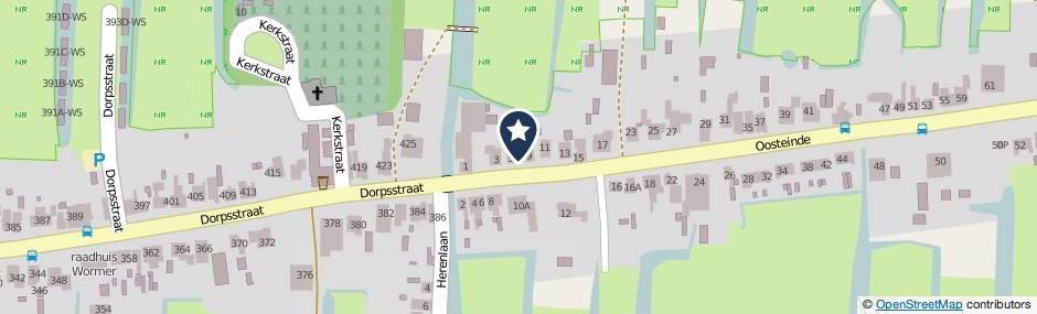 Kaartweergave Oosteinde 7 in Wormer