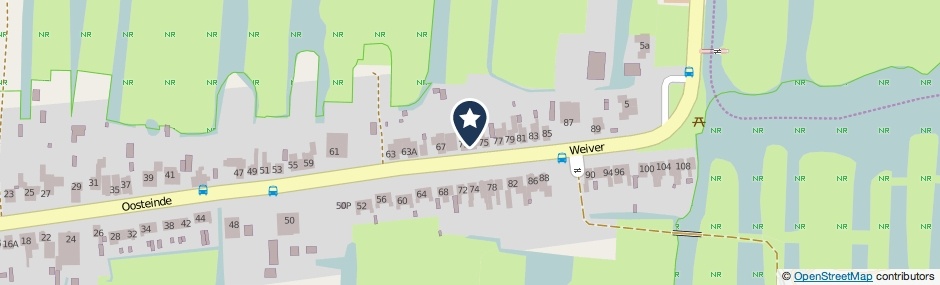 Kaartweergave Oosteinde 73 in Wormer
