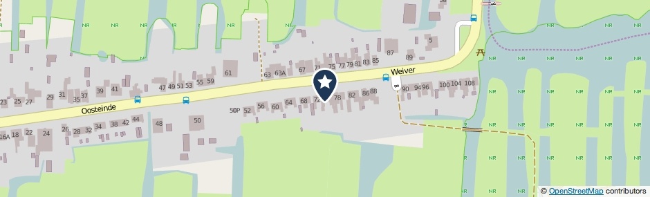 Kaartweergave Oosteinde 74 in Wormer