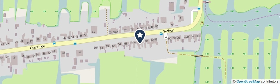 Kaartweergave Oosteinde 78 in Wormer