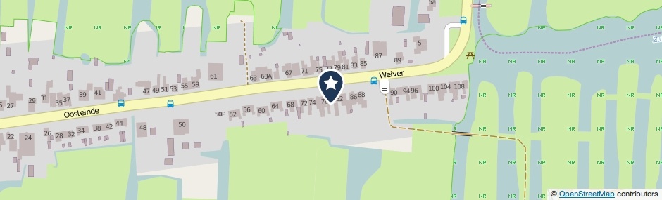 Kaartweergave Oosteinde 80 in Wormer