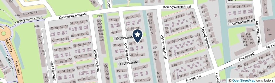 Kaartweergave Orchisstraat 44 in Wormer