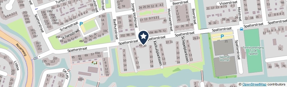 Kaartweergave Spatterstraat 45 in Wormer