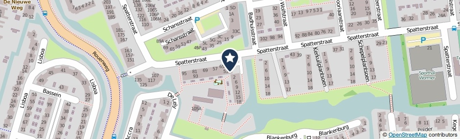 Kaartweergave Spatterstraat 55 in Wormer