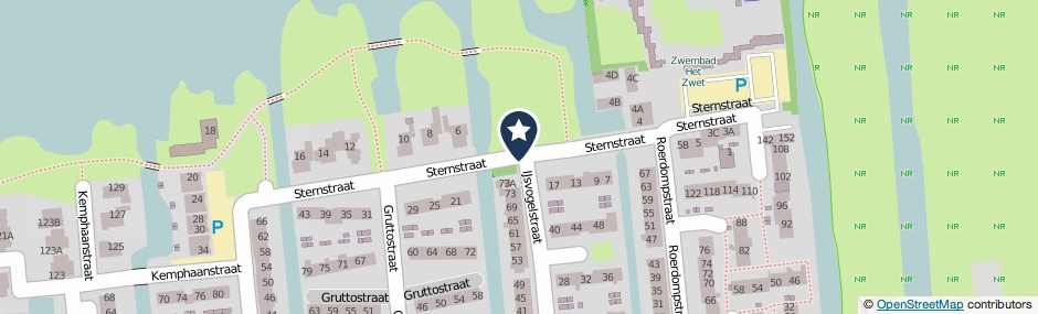 Kaartweergave Sternstraat in Wormer