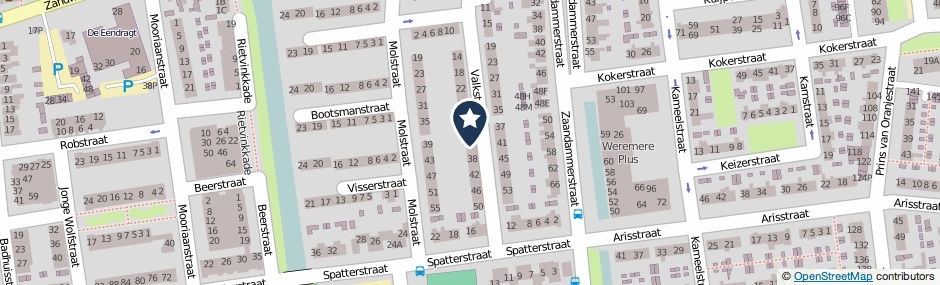 Kaartweergave Valkstraat 34 in Wormer