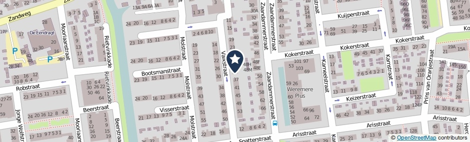 Kaartweergave Valkstraat 35 in Wormer