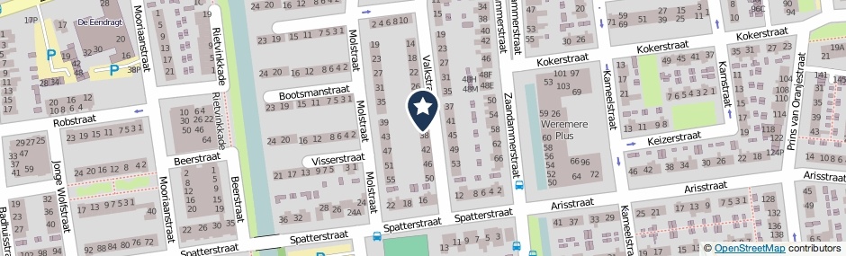 Kaartweergave Valkstraat 36 in Wormer