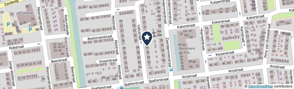 Kaartweergave Valkstraat 39 in Wormer