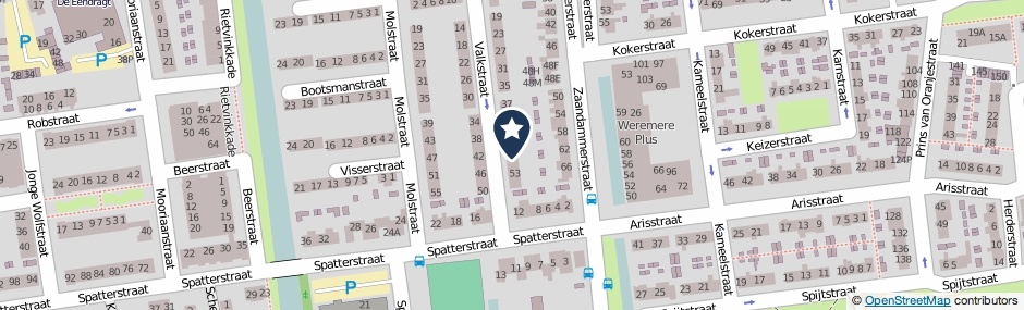Kaartweergave Valkstraat 49 in Wormer
