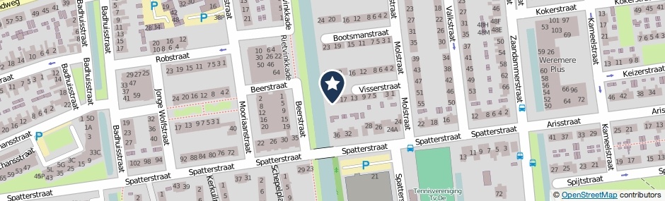 Kaartweergave Visserstraat 21 in Wormer
