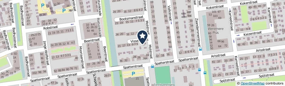 Kaartweergave Visserstraat 3 in Wormer