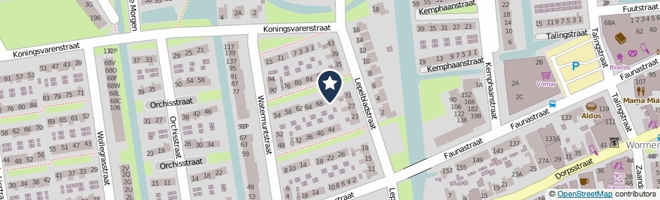 Kaartweergave Watermuntstraat 72 in Wormer