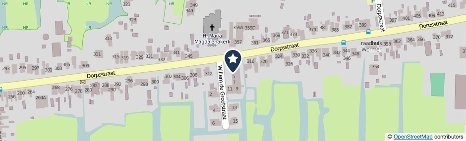 Kaartweergave Willem De Grootstraat 3 in Wormer