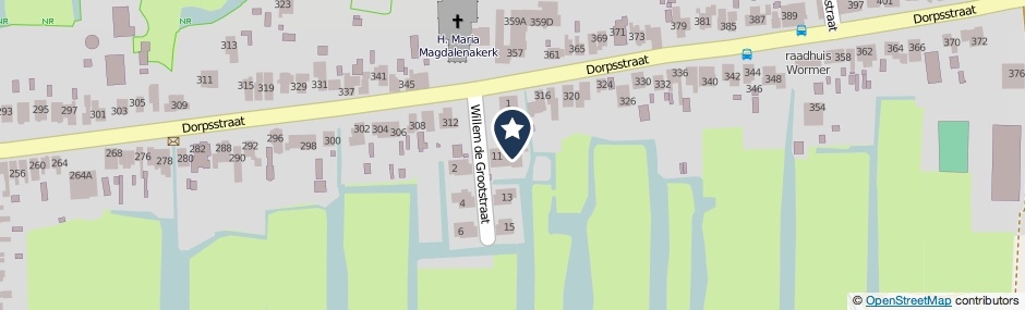 Kaartweergave Willem De Grootstraat 9 in Wormer