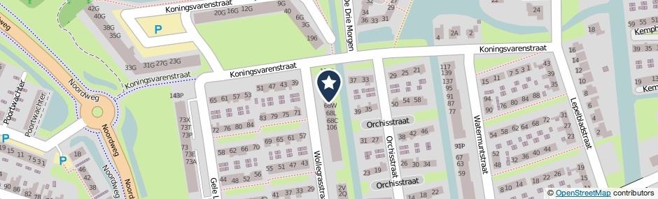 Kaartweergave Wollegrasstraat 68-D in Wormer