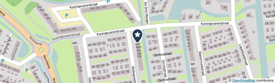 Kaartweergave Wollegrasstraat 68-M in Wormer