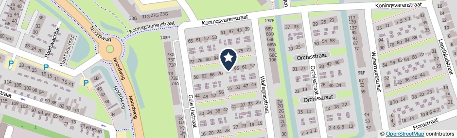 Kaartweergave Wollegrasstraat 69 in Wormer