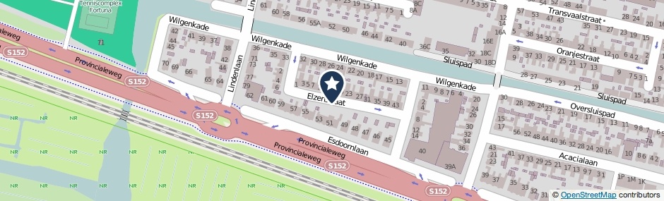 Kaartweergave Elzenstraat in Wormerveer