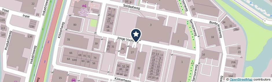 Kaartweergave Jonge Voolweg in Wormerveer