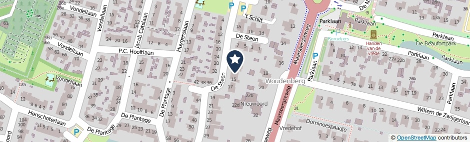 Kaartweergave De Steen 13 in Woudenberg