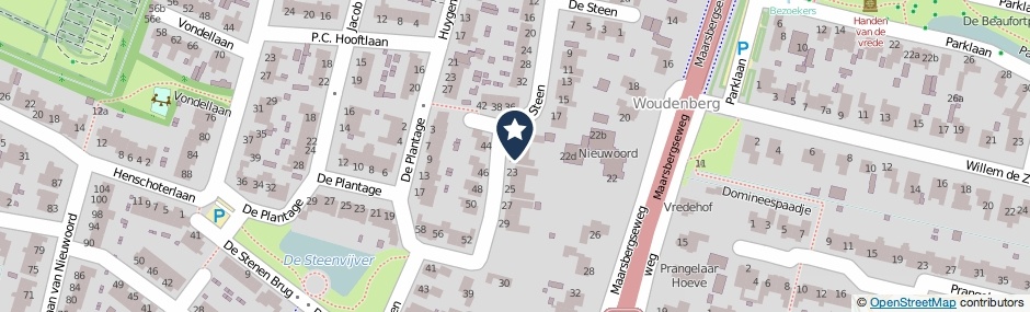 Kaartweergave De Steen 21 in Woudenberg