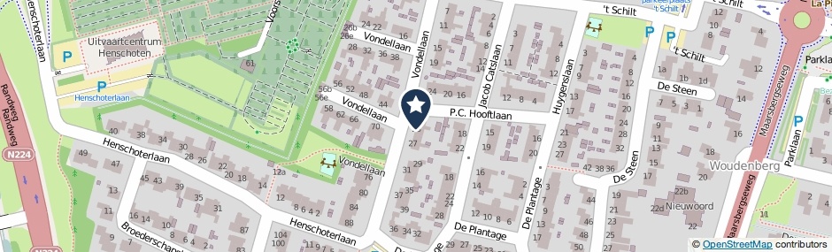 Kaartweergave Vondellaan 21 in Woudenberg