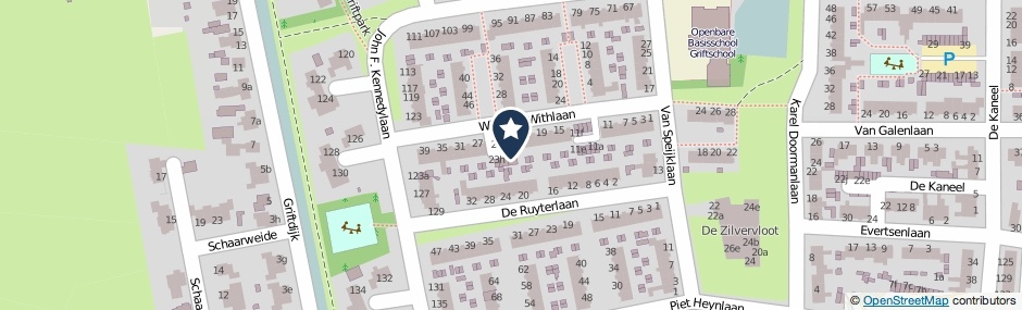 Kaartweergave Witte De Withlaan 23-E in Woudenberg