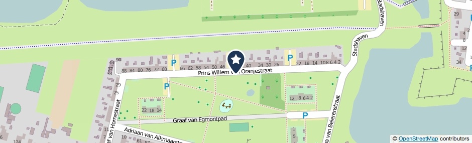 Kaartweergave Prins Willem Van Oranjestraat in Woudrichem