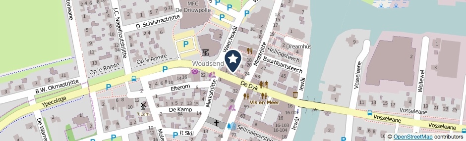 Kaartweergave Brievegarder in Woudsend