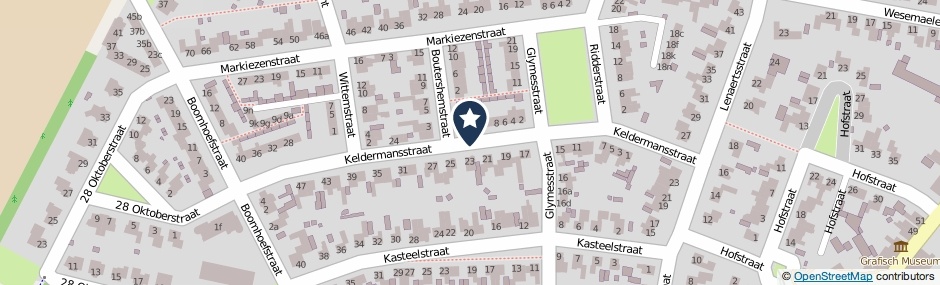 Kaartweergave Keldermansstraat in Wouw