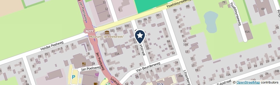 Kaartweergave Van Montfortstraat in Ysselsteyn